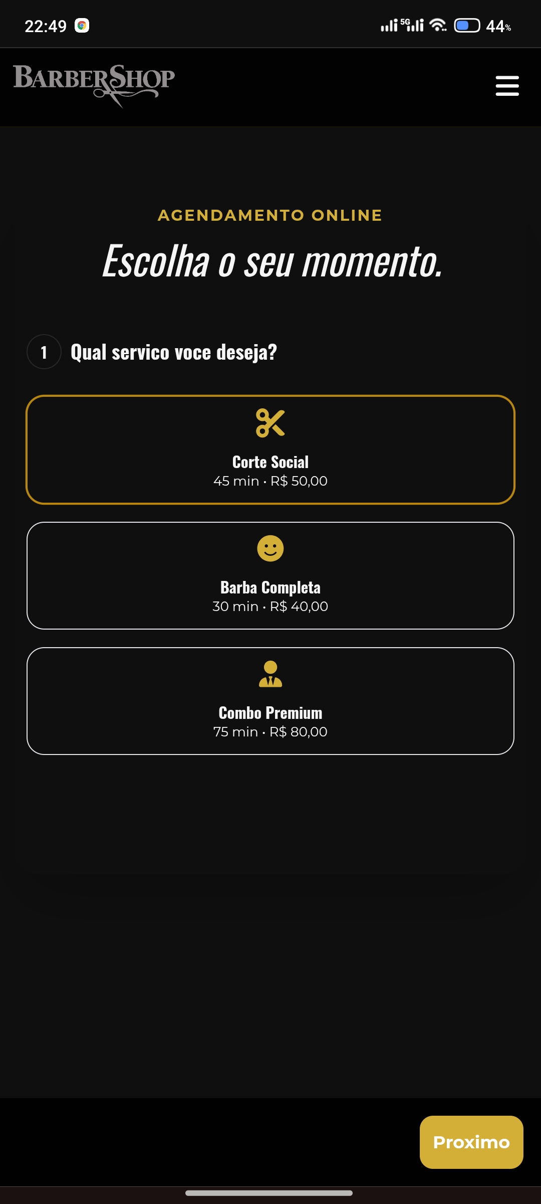 Tela do sistema